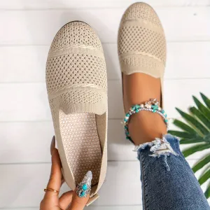 Ademende gebreide slip-on loafers, comfortabele flats voor dagelijks gebruik