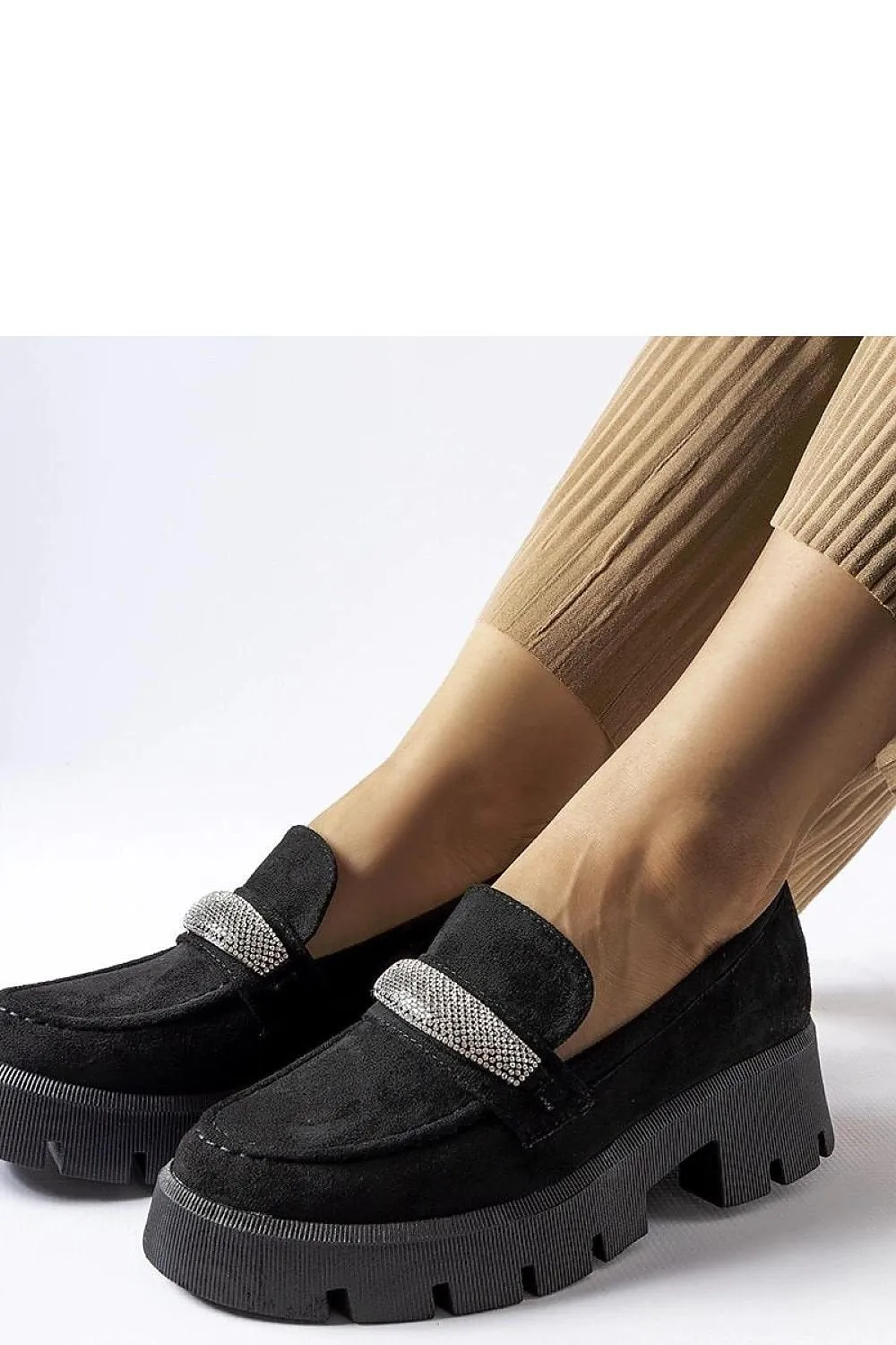 Black moccasins with a massive sole