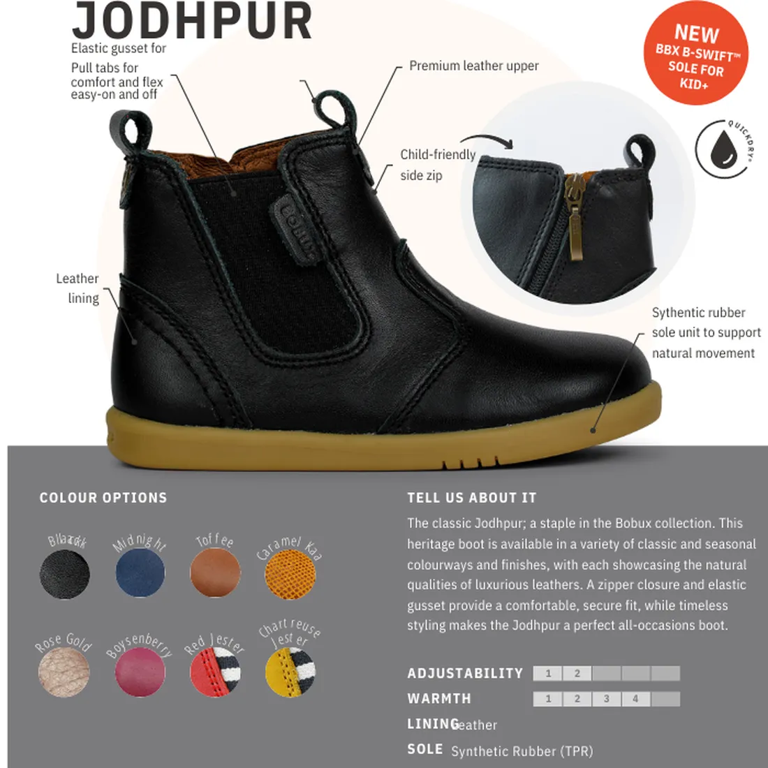Bobux Iwalk Jodhpur Boot Rose Gold 620839