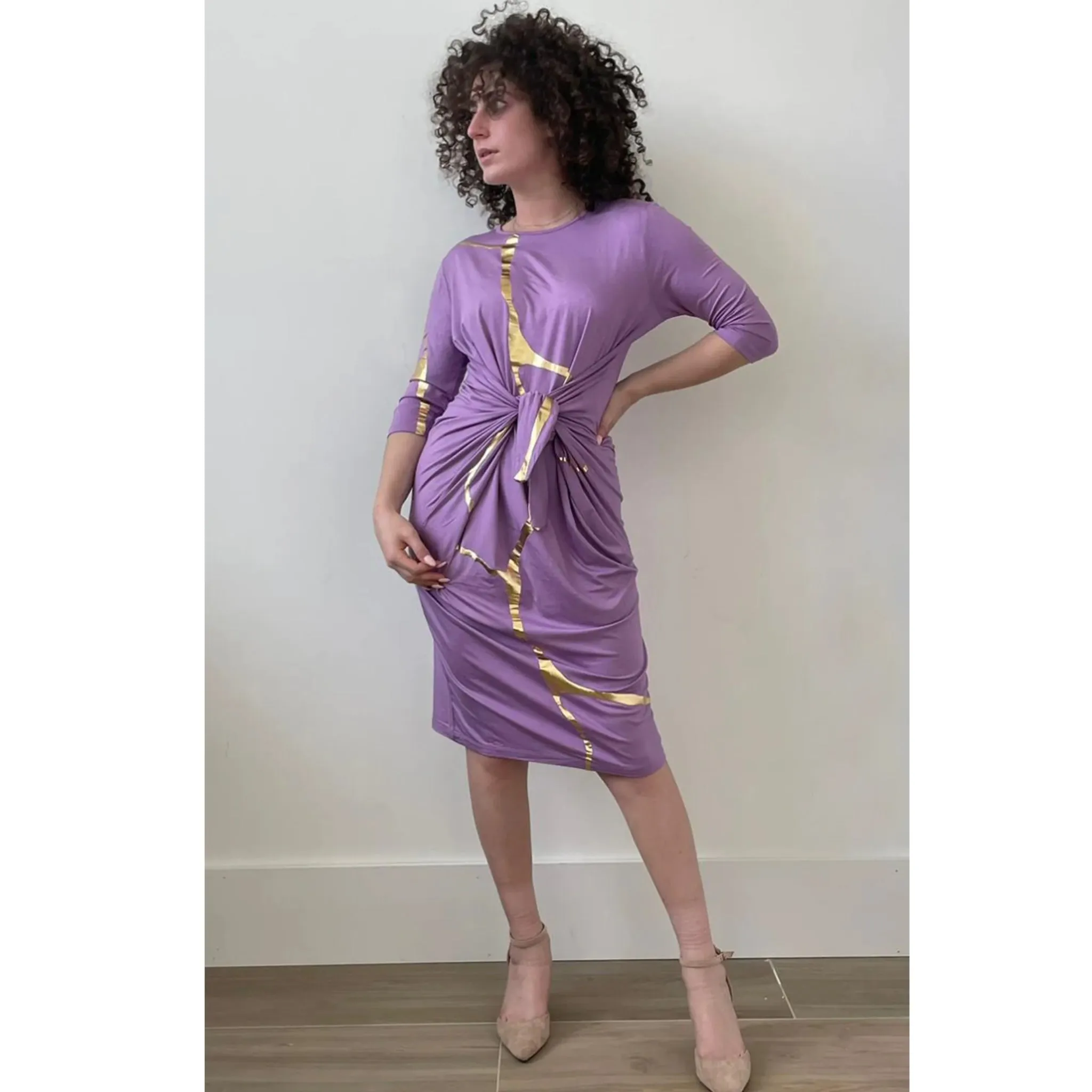 Boho Midi Dress By Mikah Lilac
