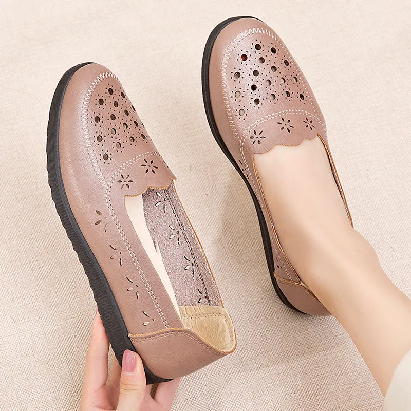 Comelyy Cutout soft-soled sandals Comfort flats