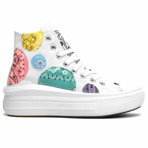 Converse All Star Alte Move Bianche Bandana a Pois