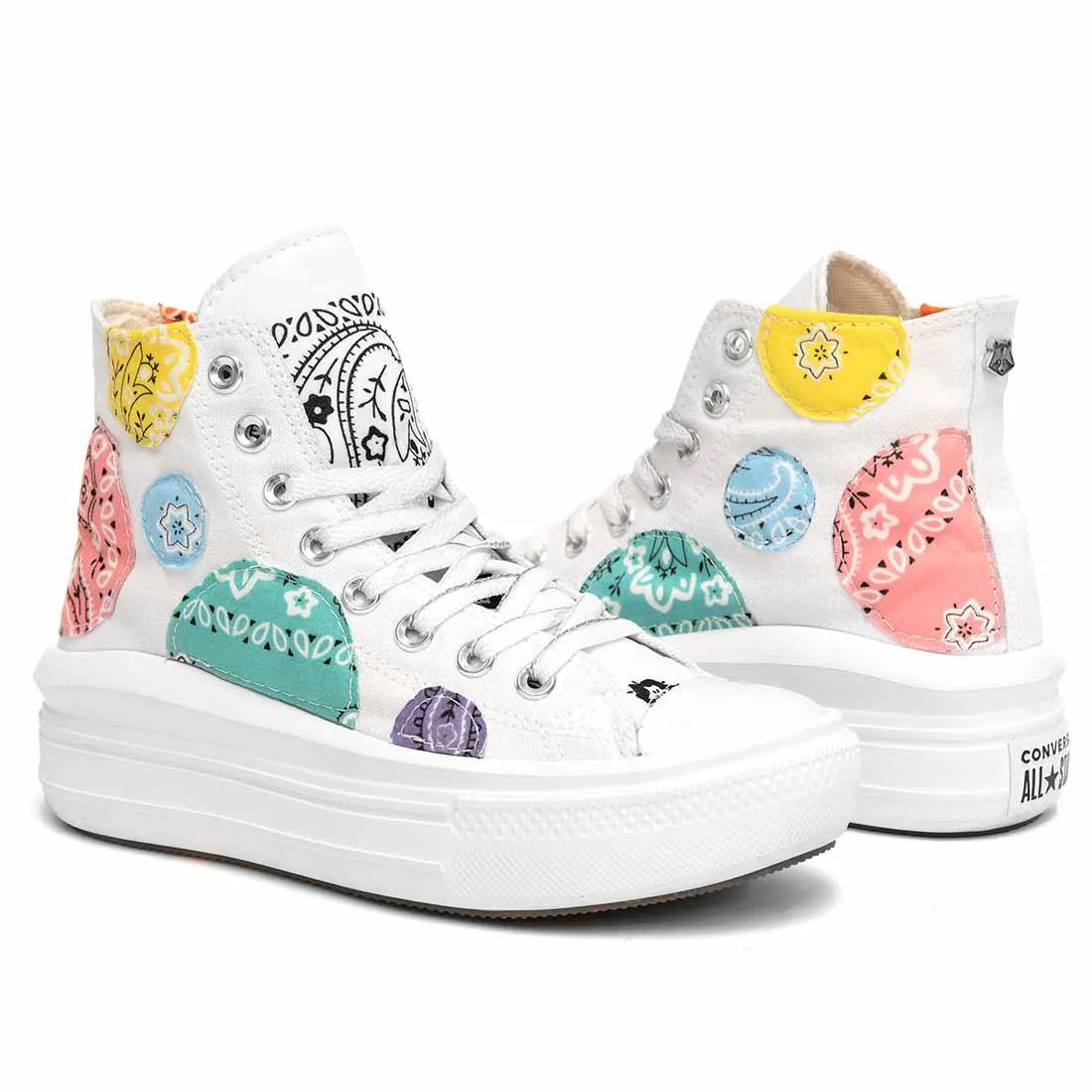 Converse All Star Alte Move Bianche Bandana a Pois