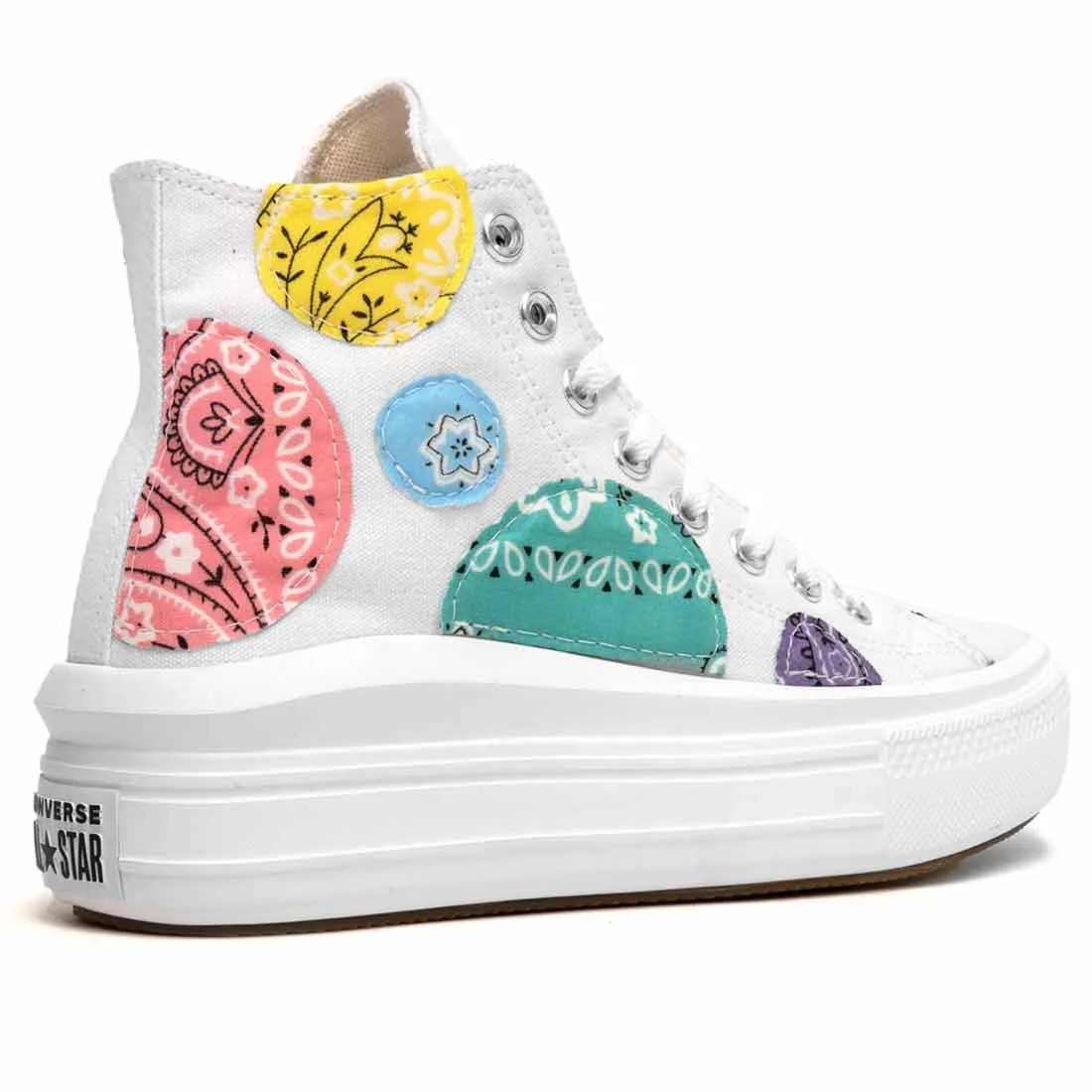 Converse All Star Alte Move Bianche Bandana a Pois