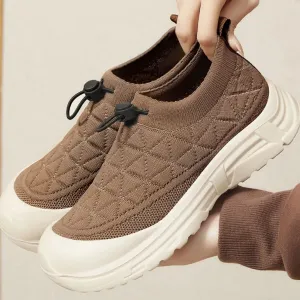Drawstring Mesh Round Toe Sneakers