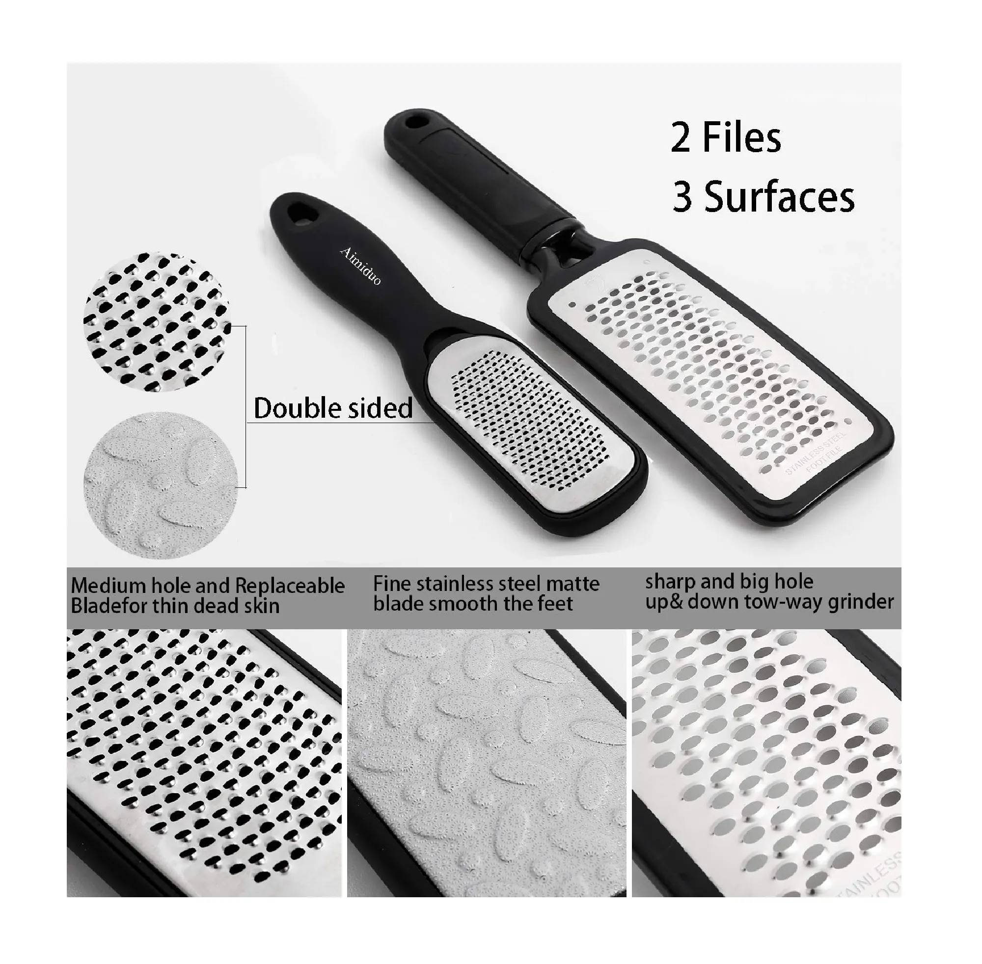 Foot File Callus Remover Colossal Foot Rasp and Professional Foot Scrubber Pedicure Kit to Remove Hard Skin for Wet and Dry Feet