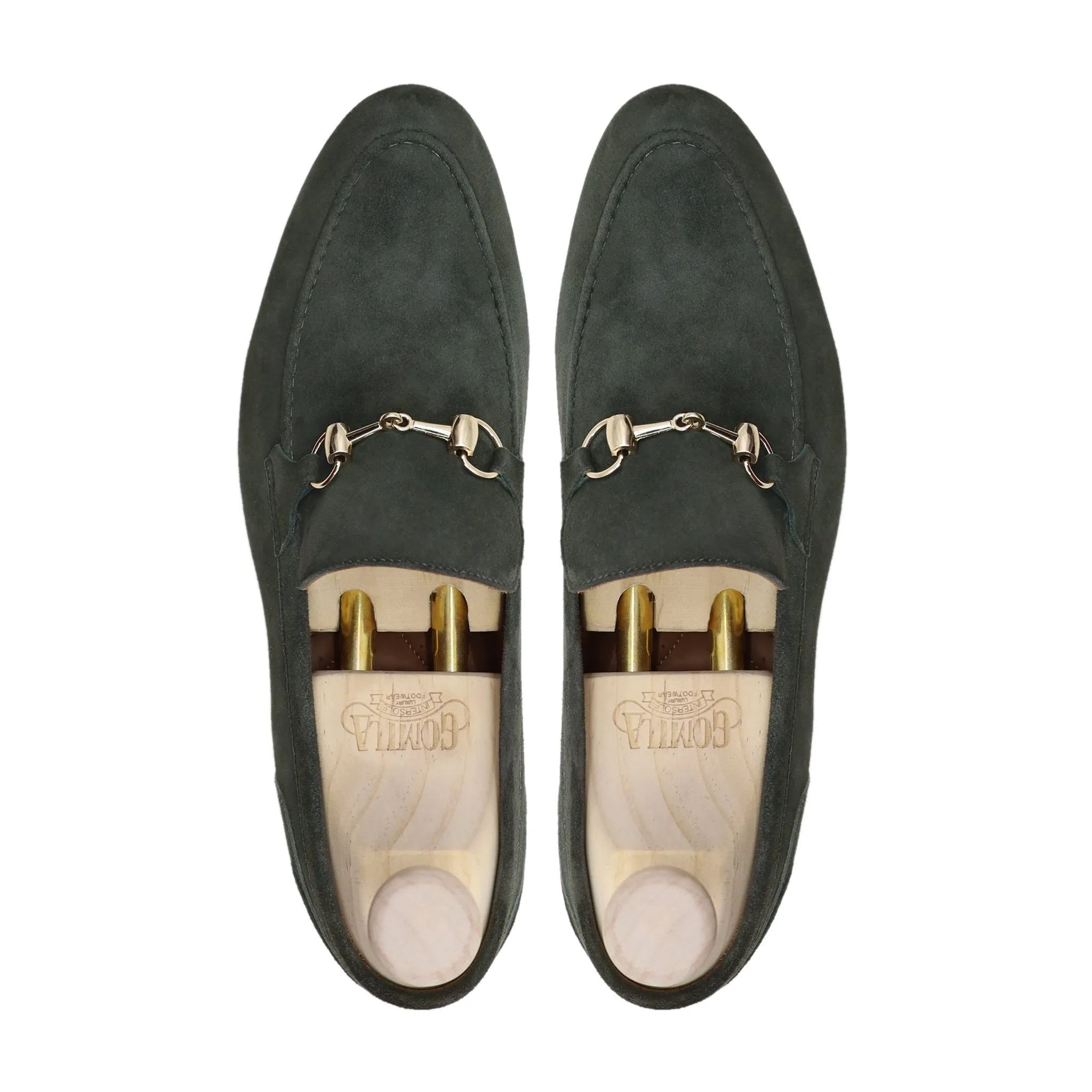 Grimsle - Men's Olive Green Kid Suede Loafer