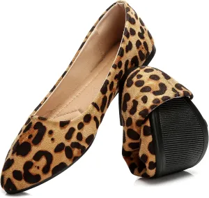 HEAWISH Womens Black Flats Shoes Comfortable Suede Pointed Toe Slip On Casual Ballet Flats Dress Shoes Nude Flats
