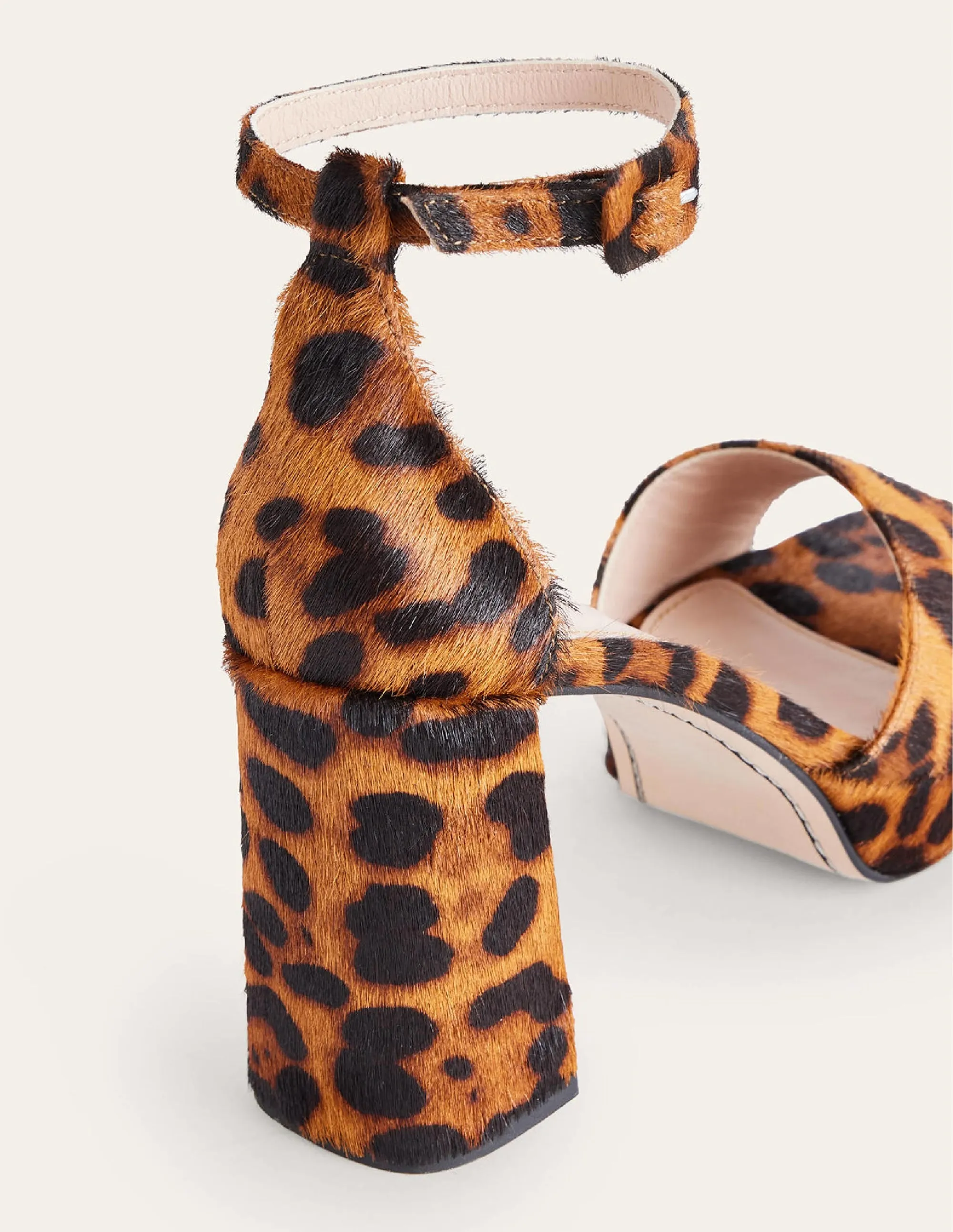 Heeled Platform Sandals-Classic Leopard Pony Hair