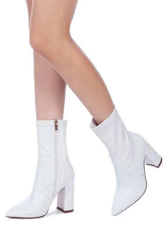 London Rag Zahara Pointed Block Heeled Boot