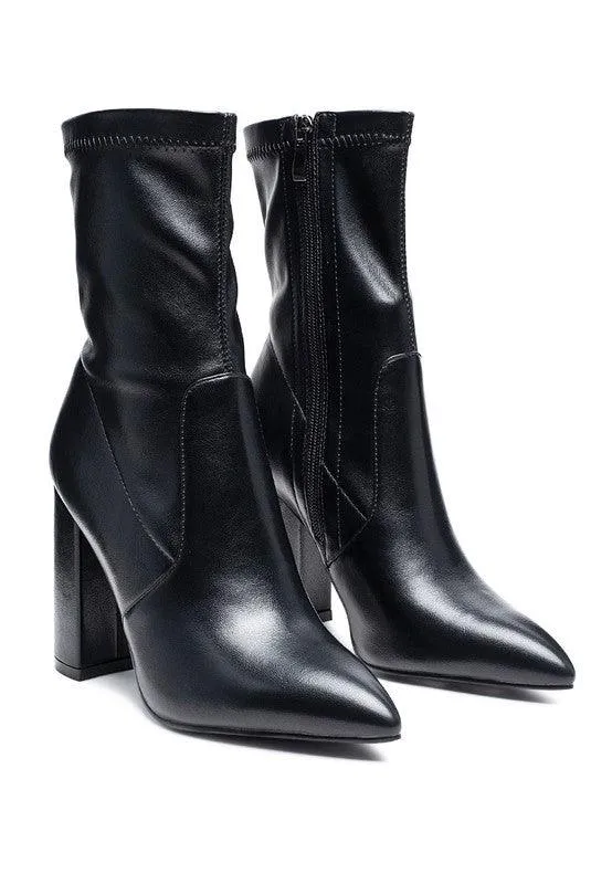London Rag Zahara Pointed Block Heeled Boot