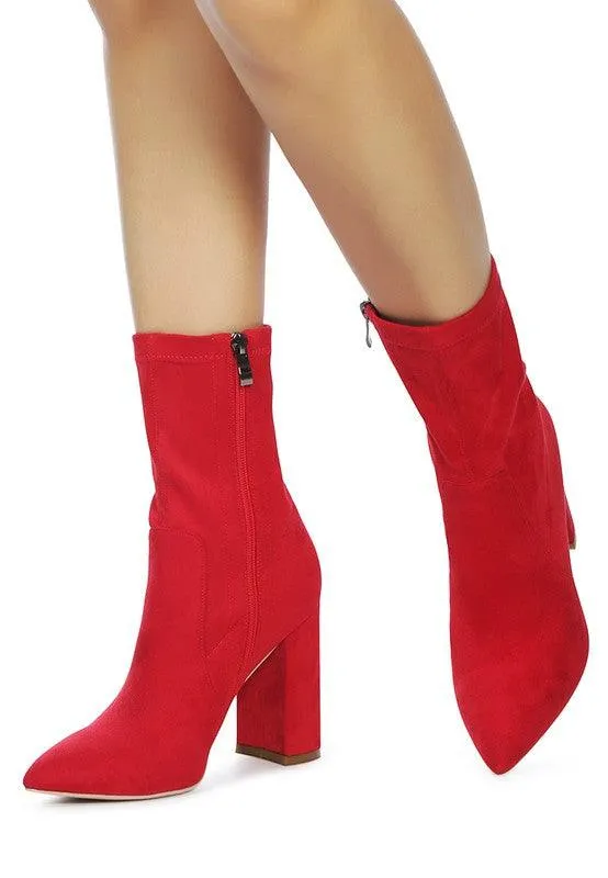 London Rag Zahara Pointed Block Heeled Boot