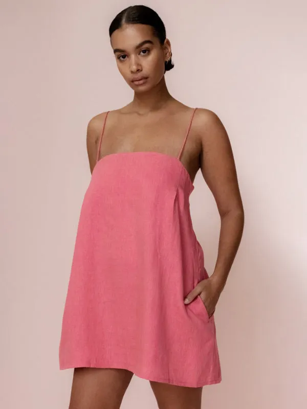 Madalyn New Casual Cotton And Linen Suspender Comfortable Holiday Dress