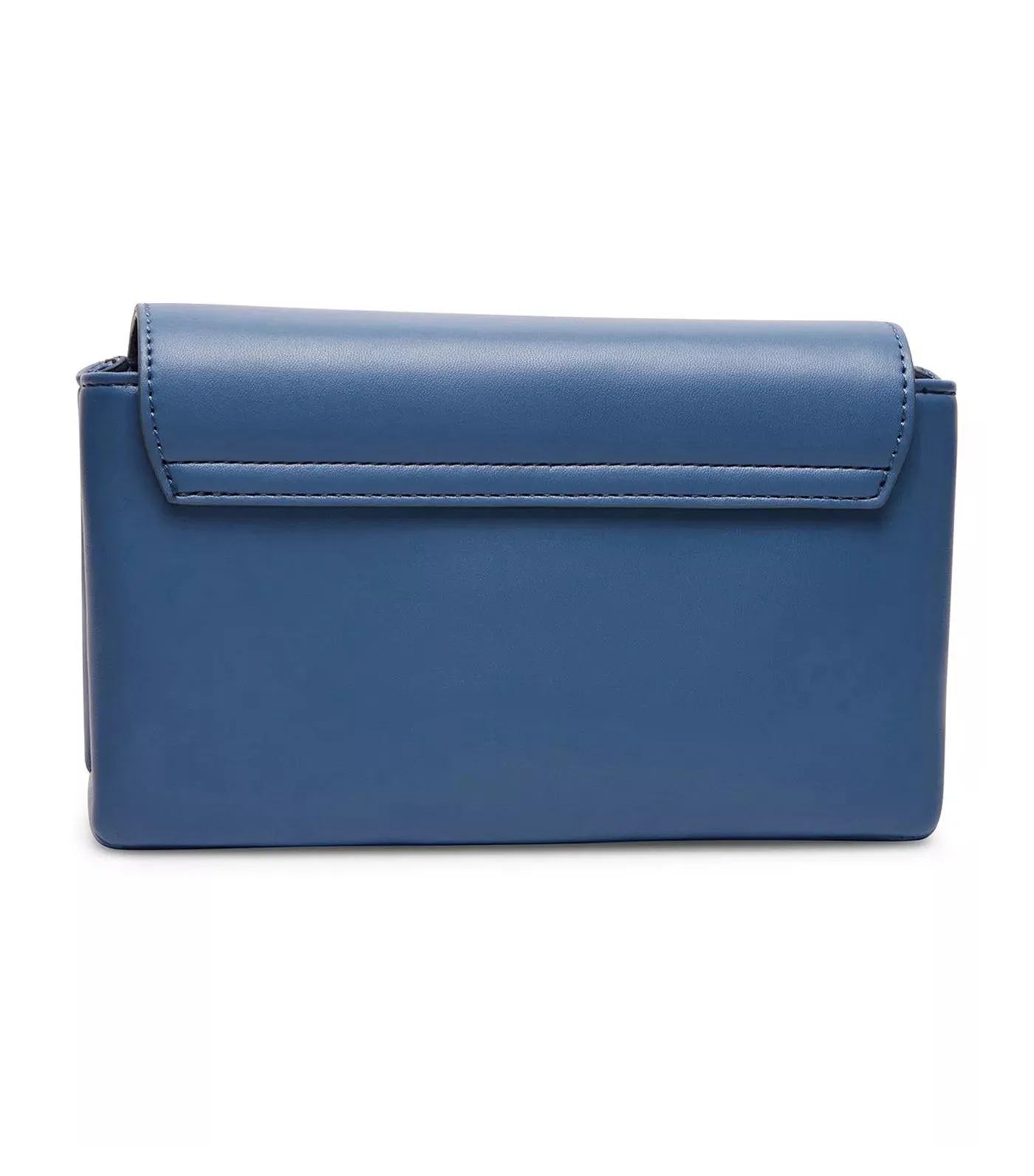 Mini Flap Shoulder Bag with Enamel Turn Lock Elemental Blue