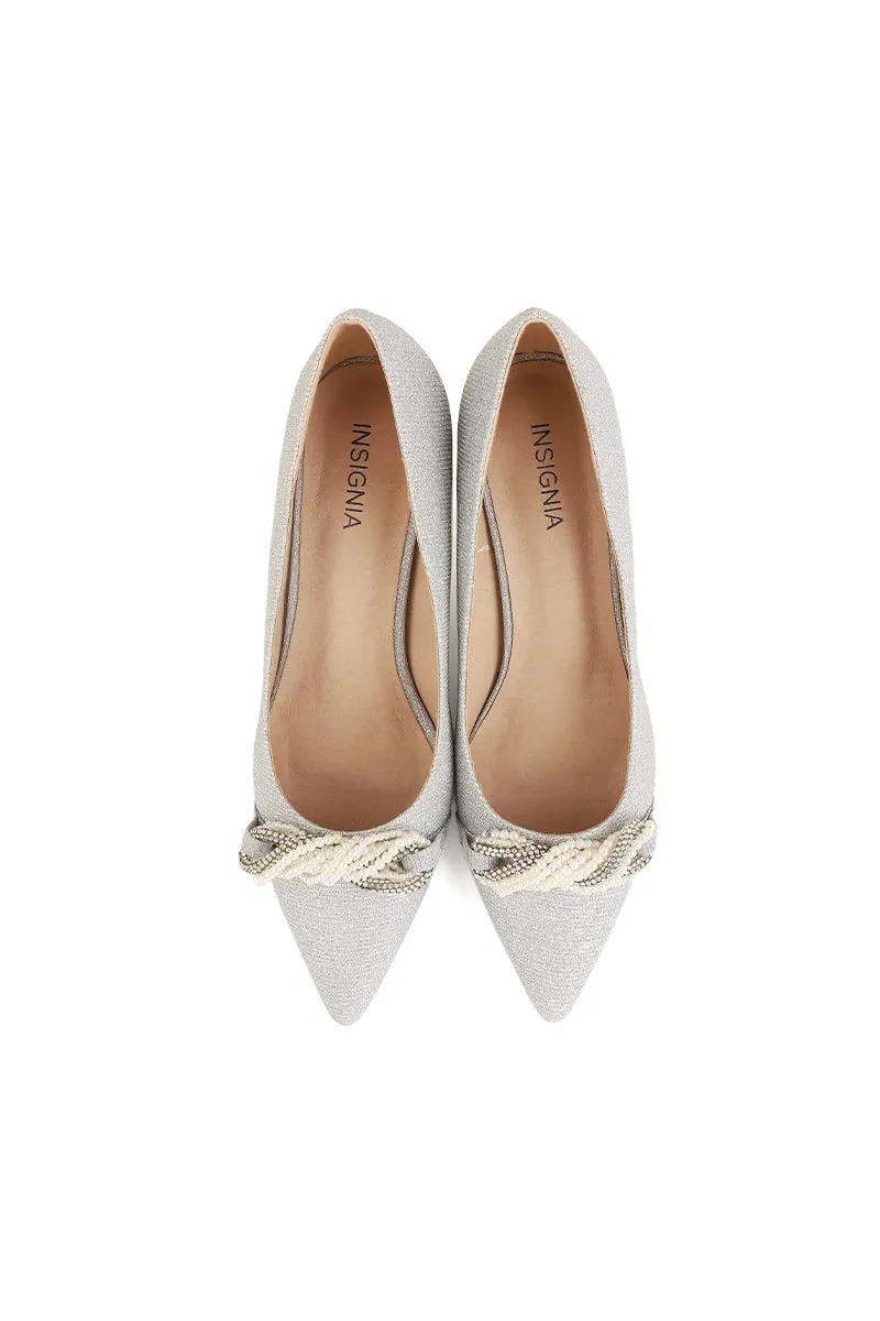 Party Wear Court Shoes I44401-Grey