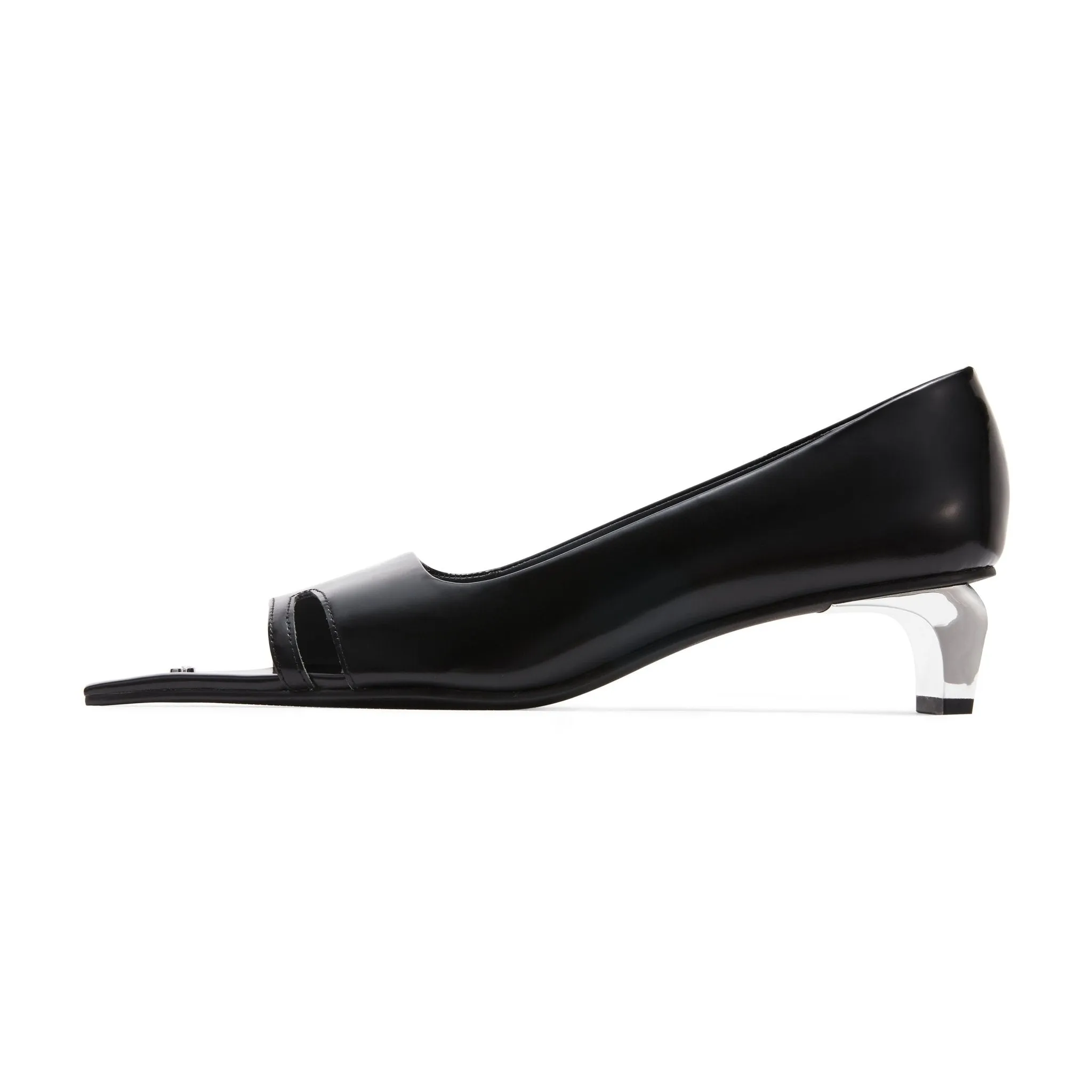 Pointed Toe Hollow Heel Shoes in Black