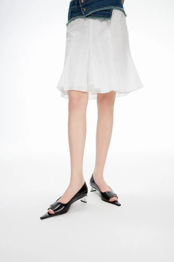 Pointed Toe Hollow Heel Shoes in Black