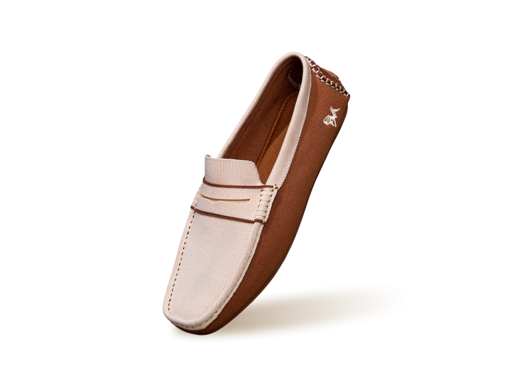 ReLive Knit Color Block Loafers : Beige-Brown