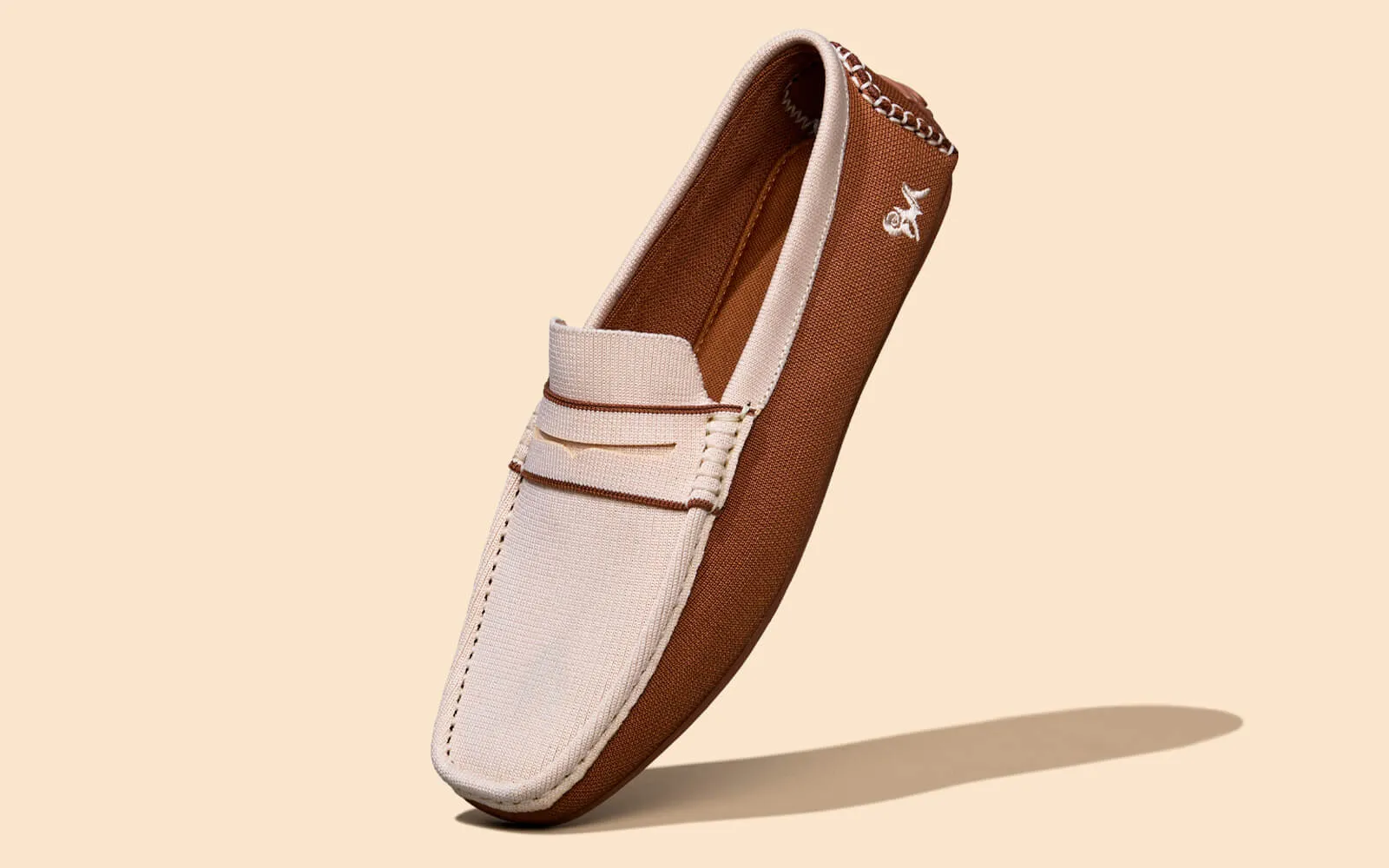 ReLive Knit Color Block Loafers : Beige-Brown