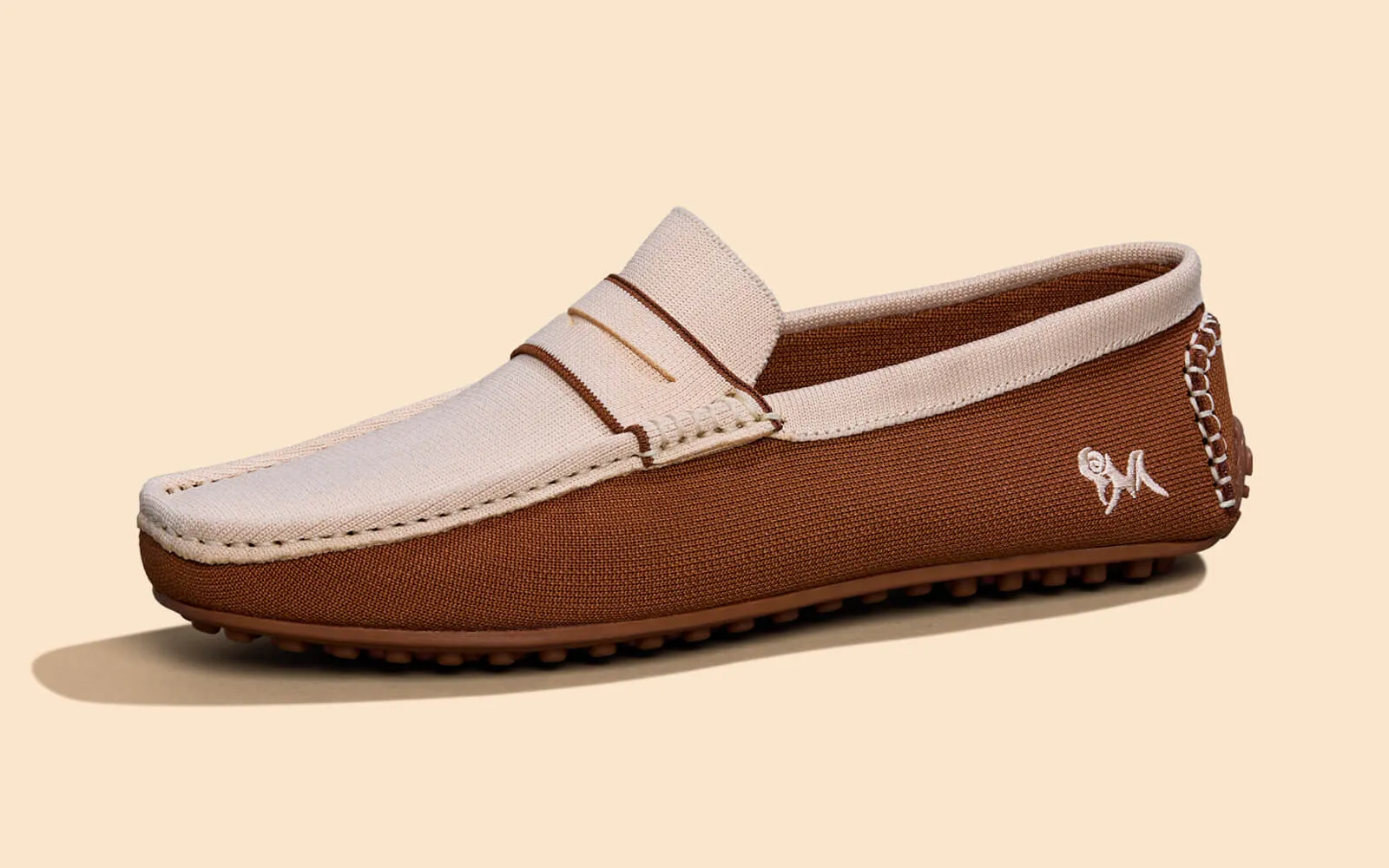 ReLive Knit Color Block Loafers : Beige-Brown