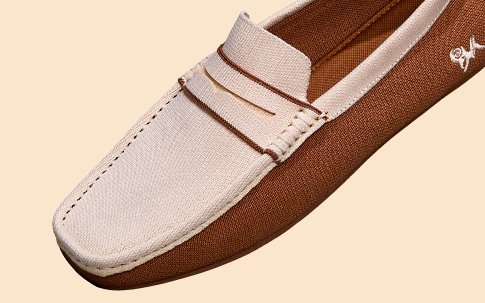 ReLive Knit Color Block Loafers : Beige-Brown
