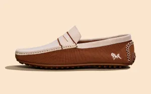 ReLive Knit Color Block Loafers : Beige-Brown
