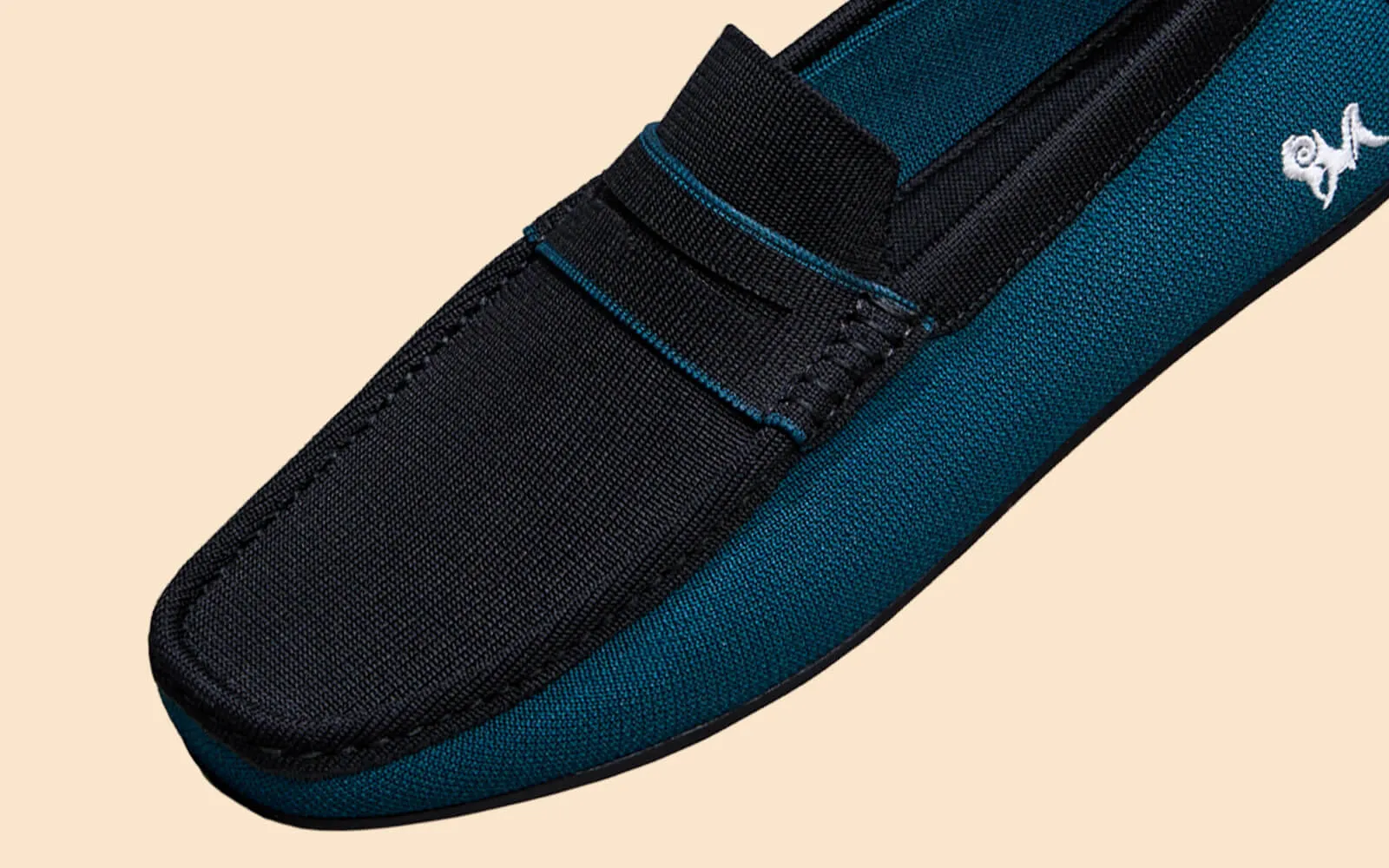 ReLive Knit Color Block Loafers : Teal-Black