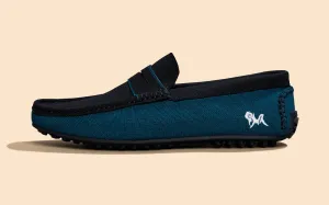 ReLive Knit Color Block Loafers : Teal-Black