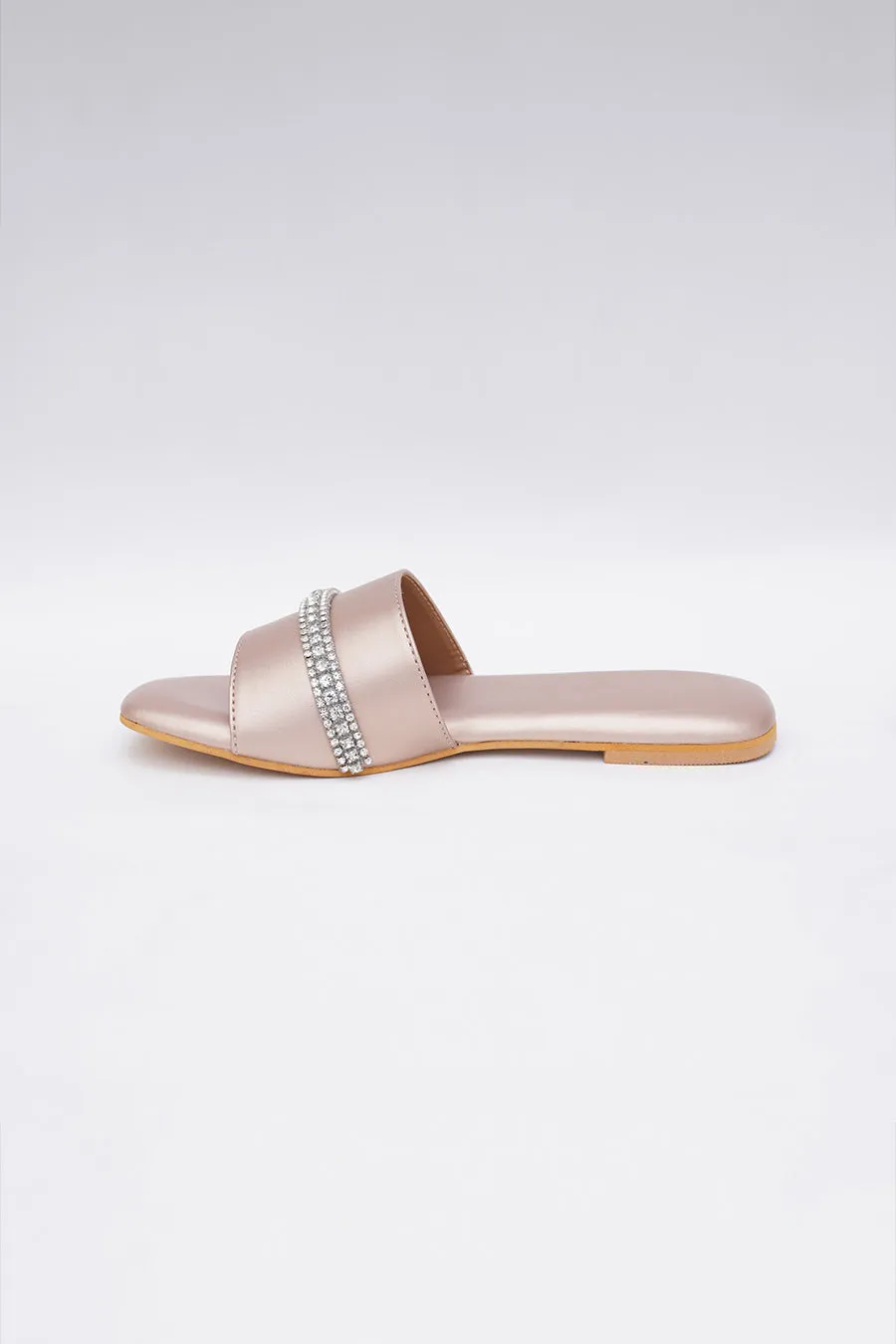 Rose Gold Embroidered Flats