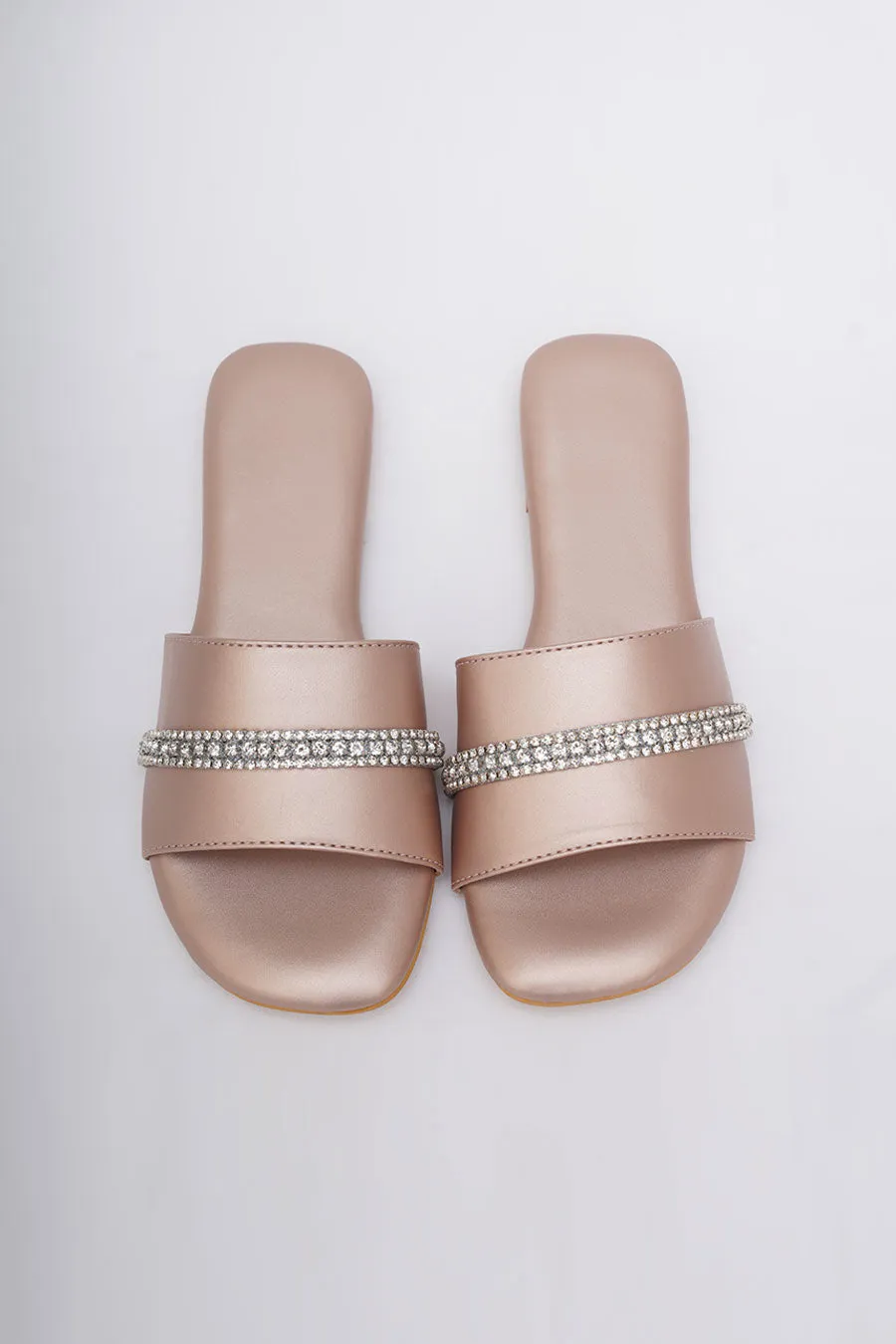 Rose Gold Embroidered Flats