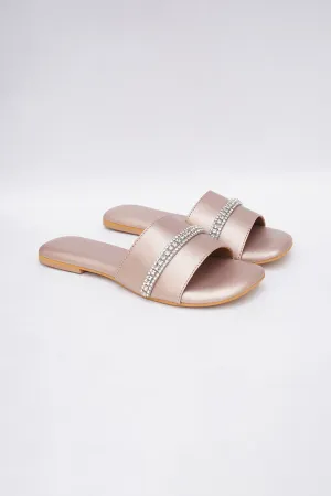 Rose Gold Embroidered Flats