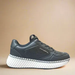Sandy - Black Platform Sneaker