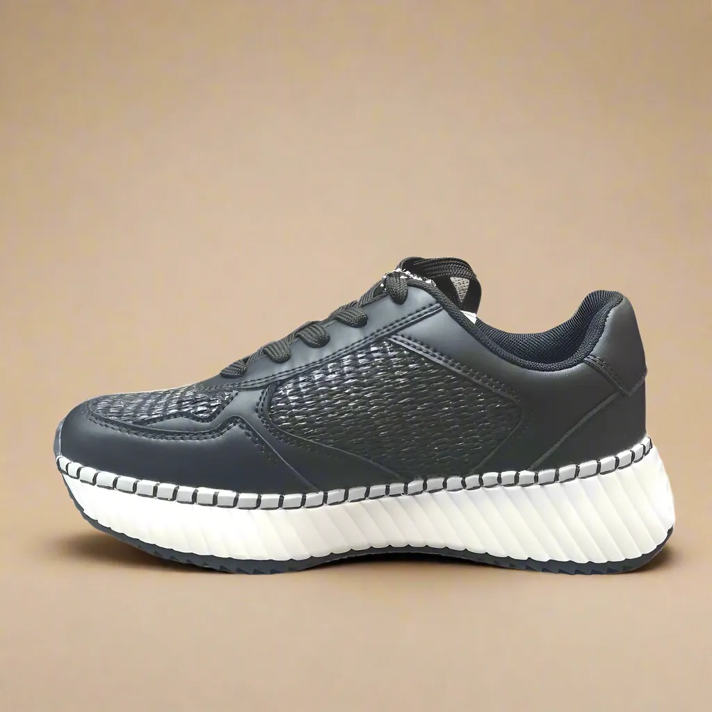 Sandy - Black Platform Sneaker