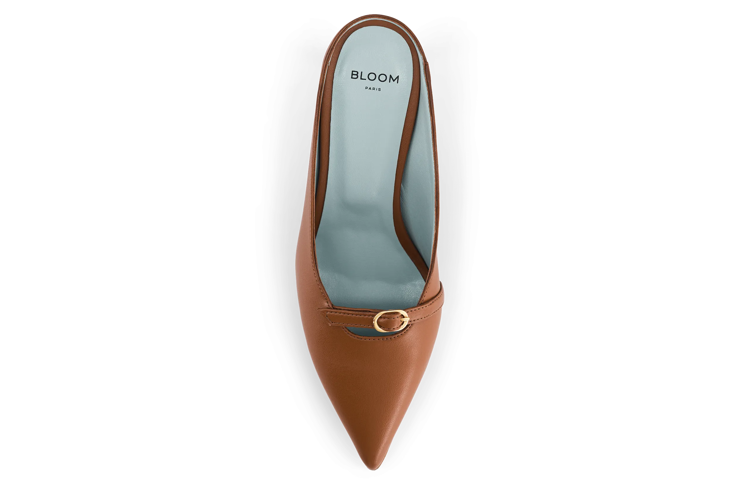 Sixte Apple Leather Vegan Heeled Mules | Brown