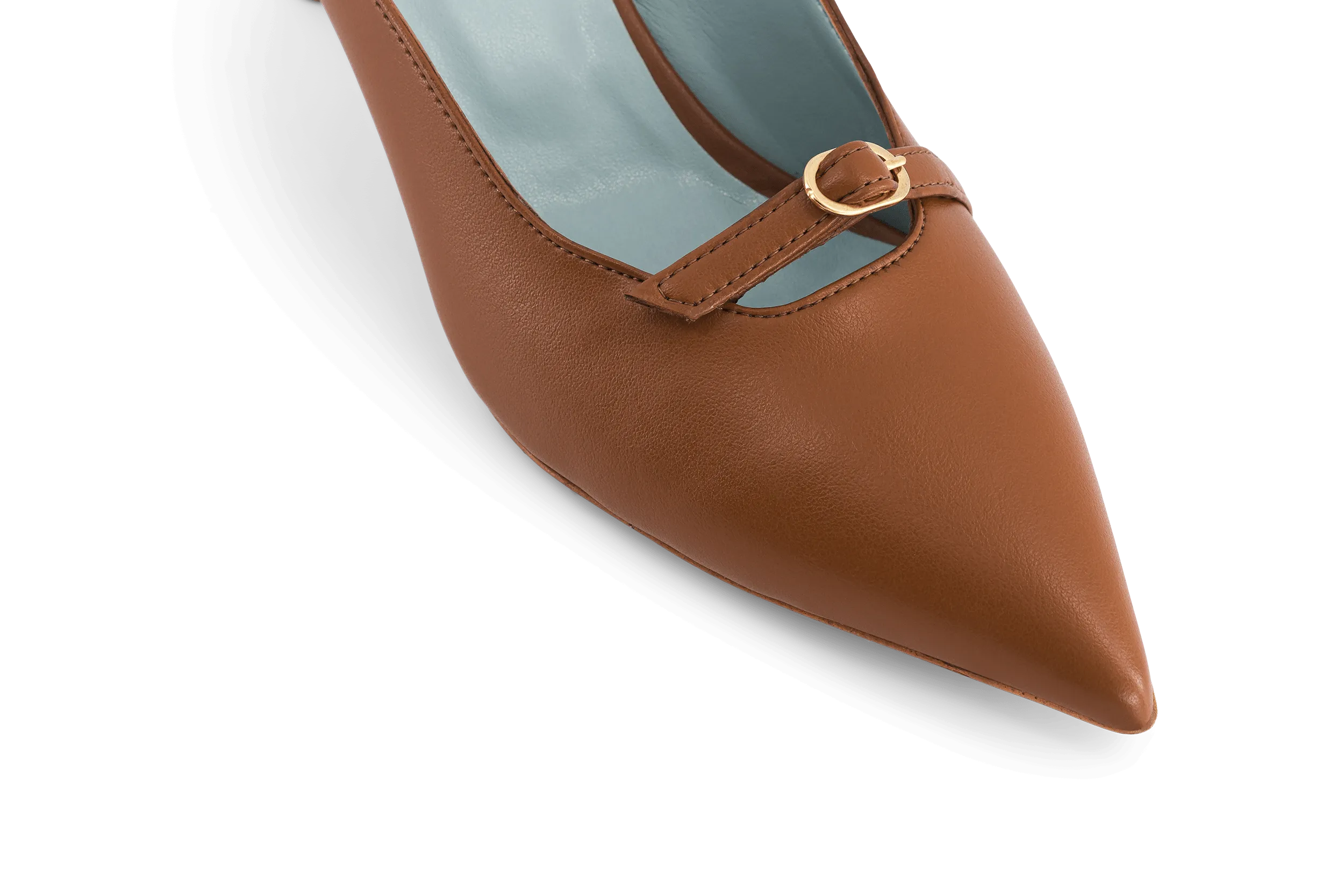 Sixte Apple Leather Vegan Heeled Mules | Brown