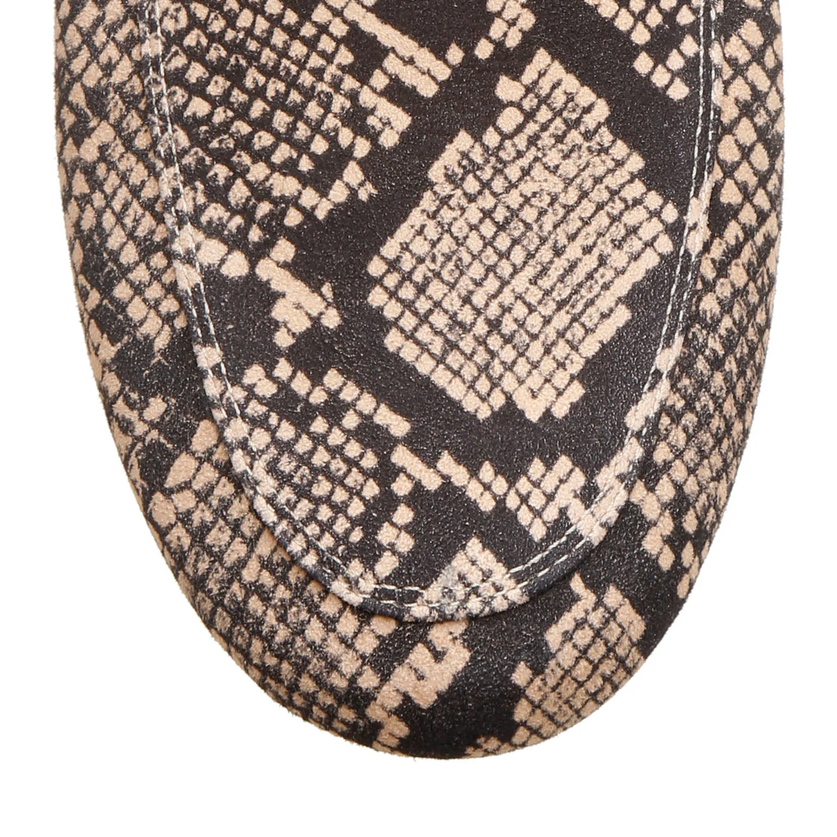 Snake print suede loafers