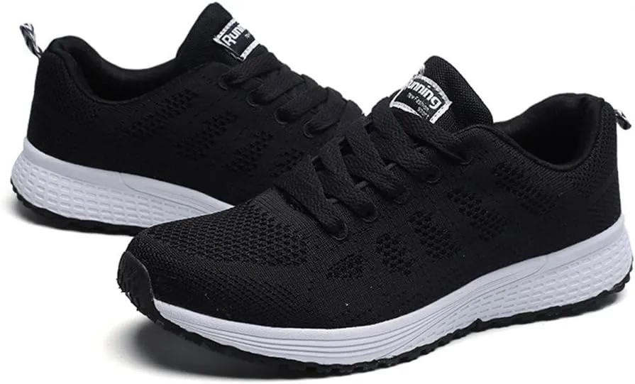 Sneakers for Women Casual Mesh Breathable Lace Up Walking Mens Running Shoes Wide Width Shoes Casual Brown Sneakers White Tennis Shoe Trainers Shoe
