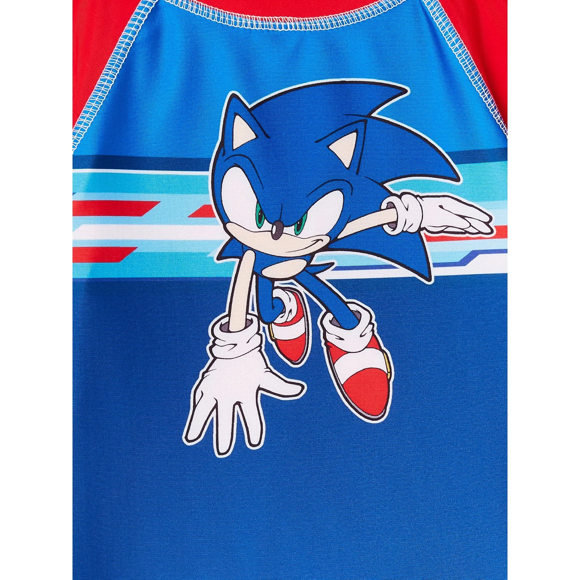 Sonic the Hedgehog Swimsuit Boys Rash Guard and Swim Trunks Set Two Piece
