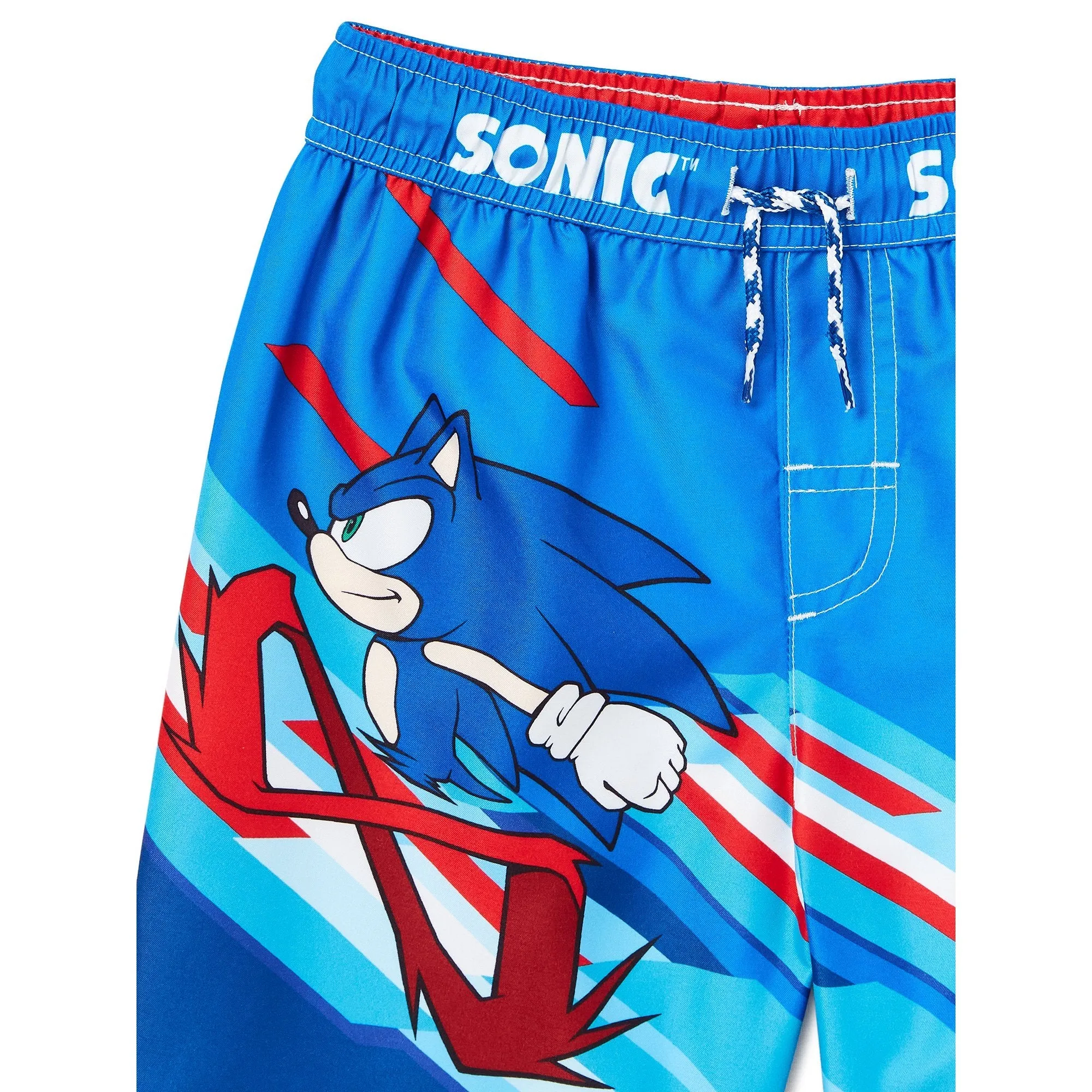 Sonic the Hedgehog Swimsuit Boys Rash Guard and Swim Trunks Set Two Piece