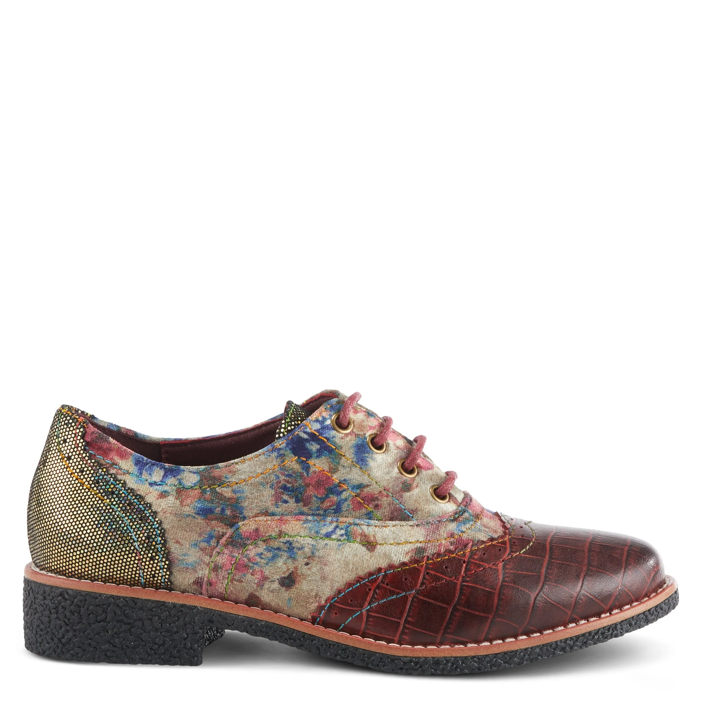 Spring Step Shoes L'Artiste Muggiasti Viv Women’s Leather Floral Velvet Shoes