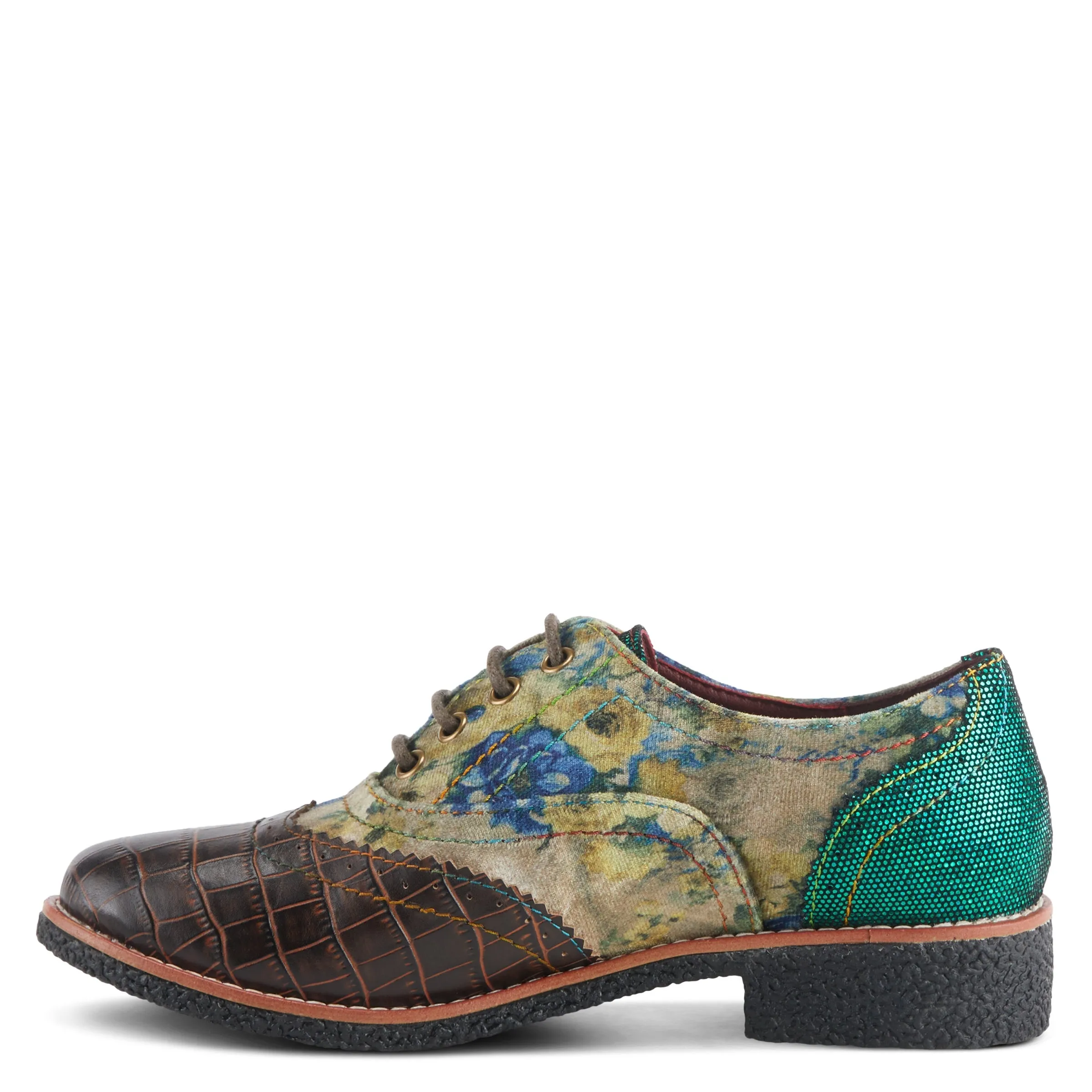 Spring Step Shoes L'Artiste Muggiasti Viv Women’s Leather Floral Velvet Shoes