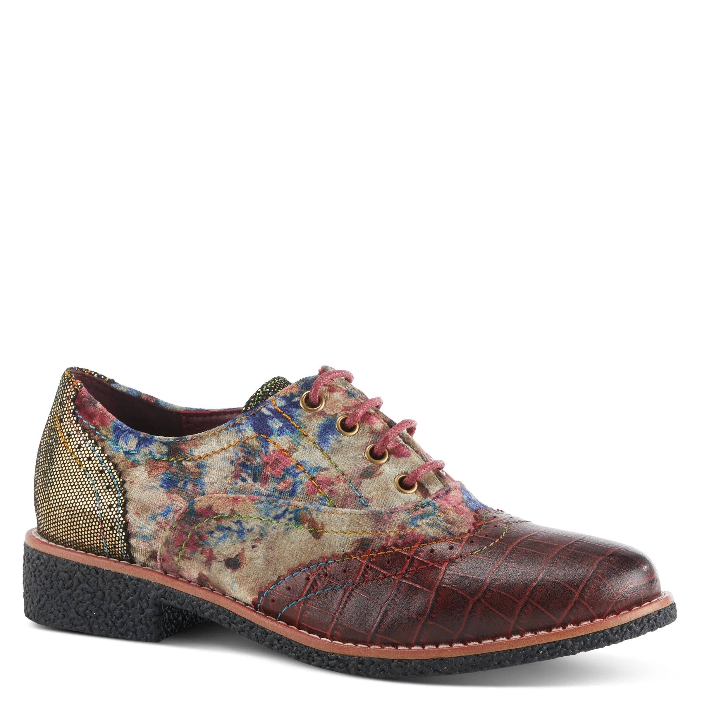 Spring Step Shoes L'Artiste Muggiasti Viv Women’s Leather Floral Velvet Shoes