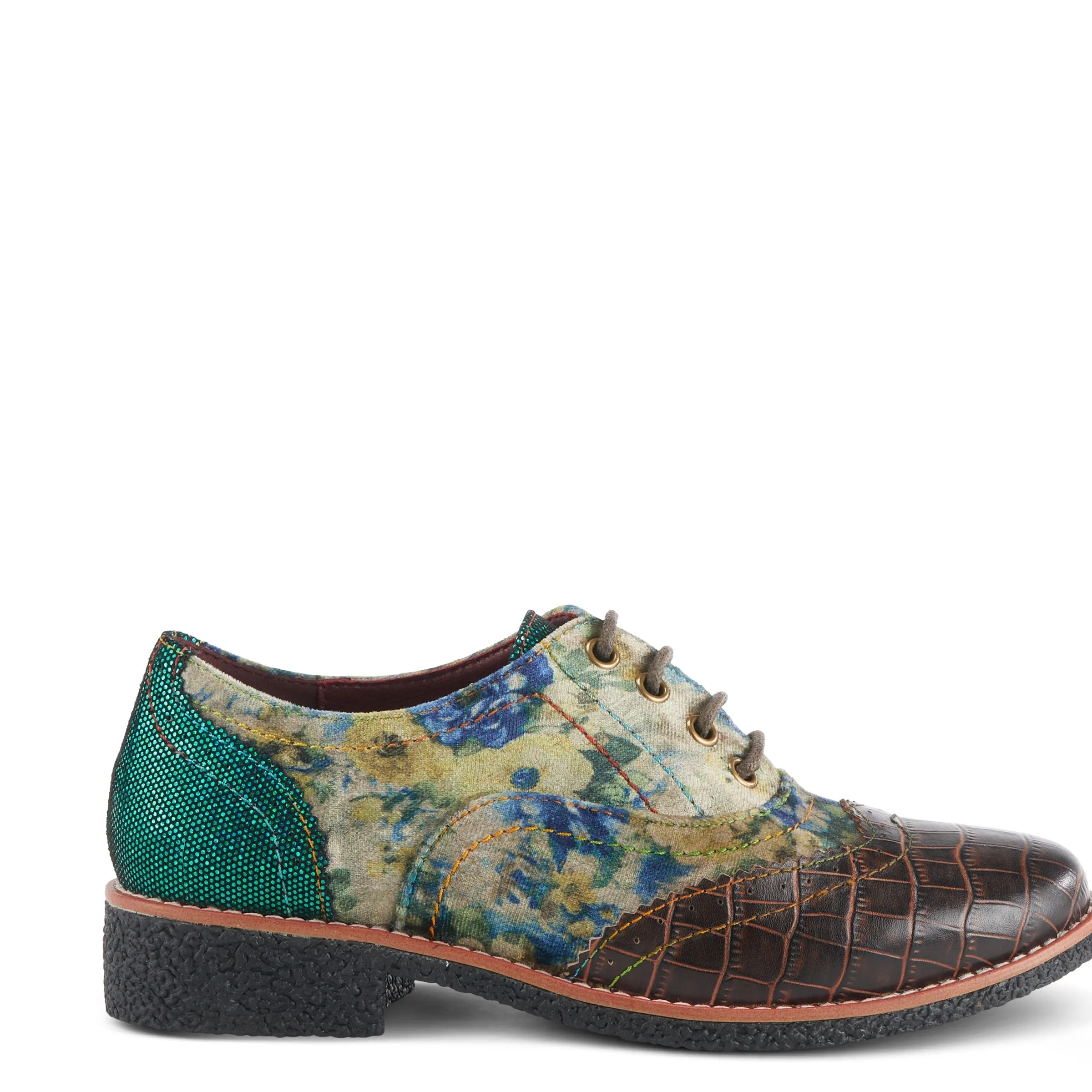Spring Step Shoes L'Artiste Muggiasti Viv Women’s Leather Floral Velvet Shoes