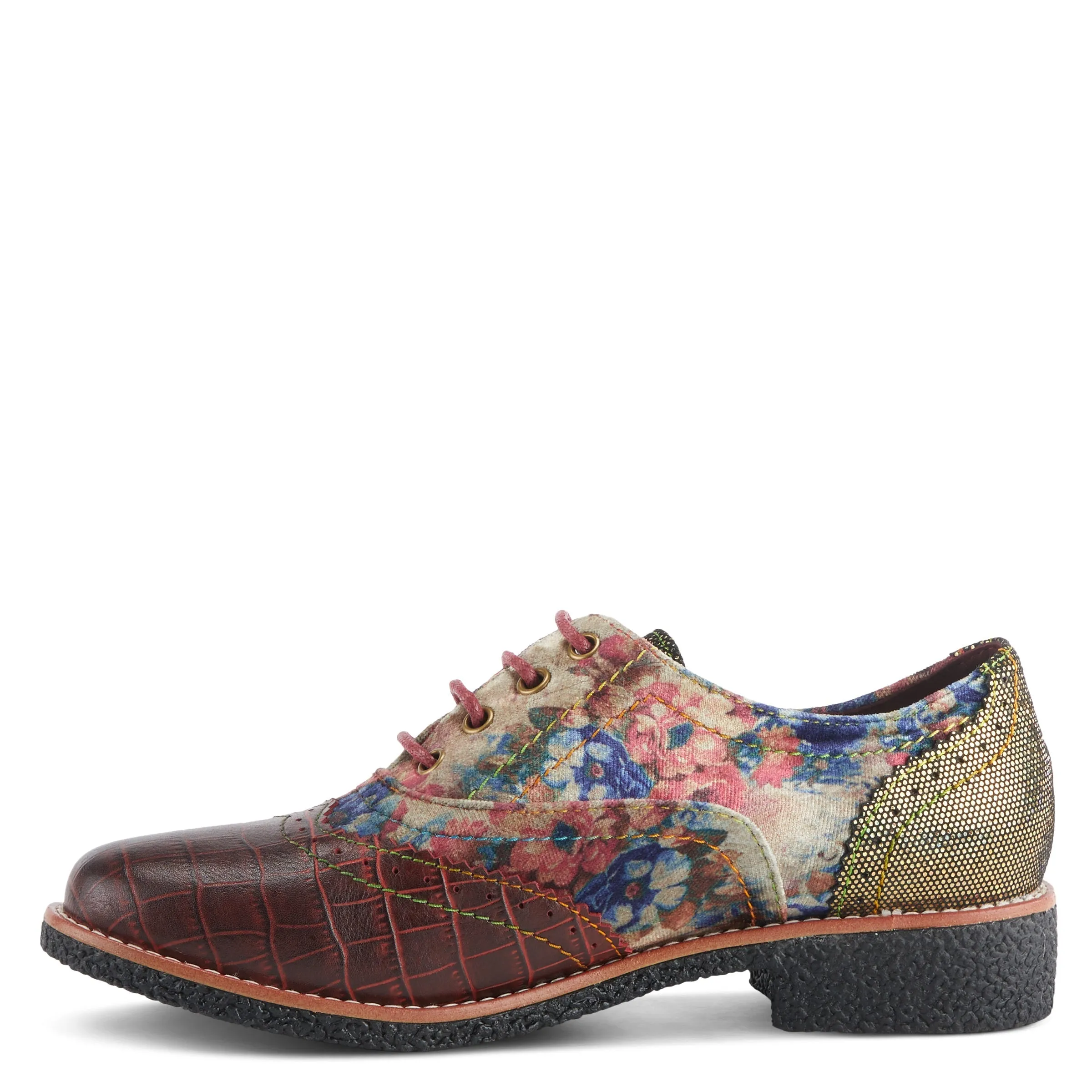 Spring Step Shoes L'Artiste Muggiasti Viv Women’s Leather Floral Velvet Shoes