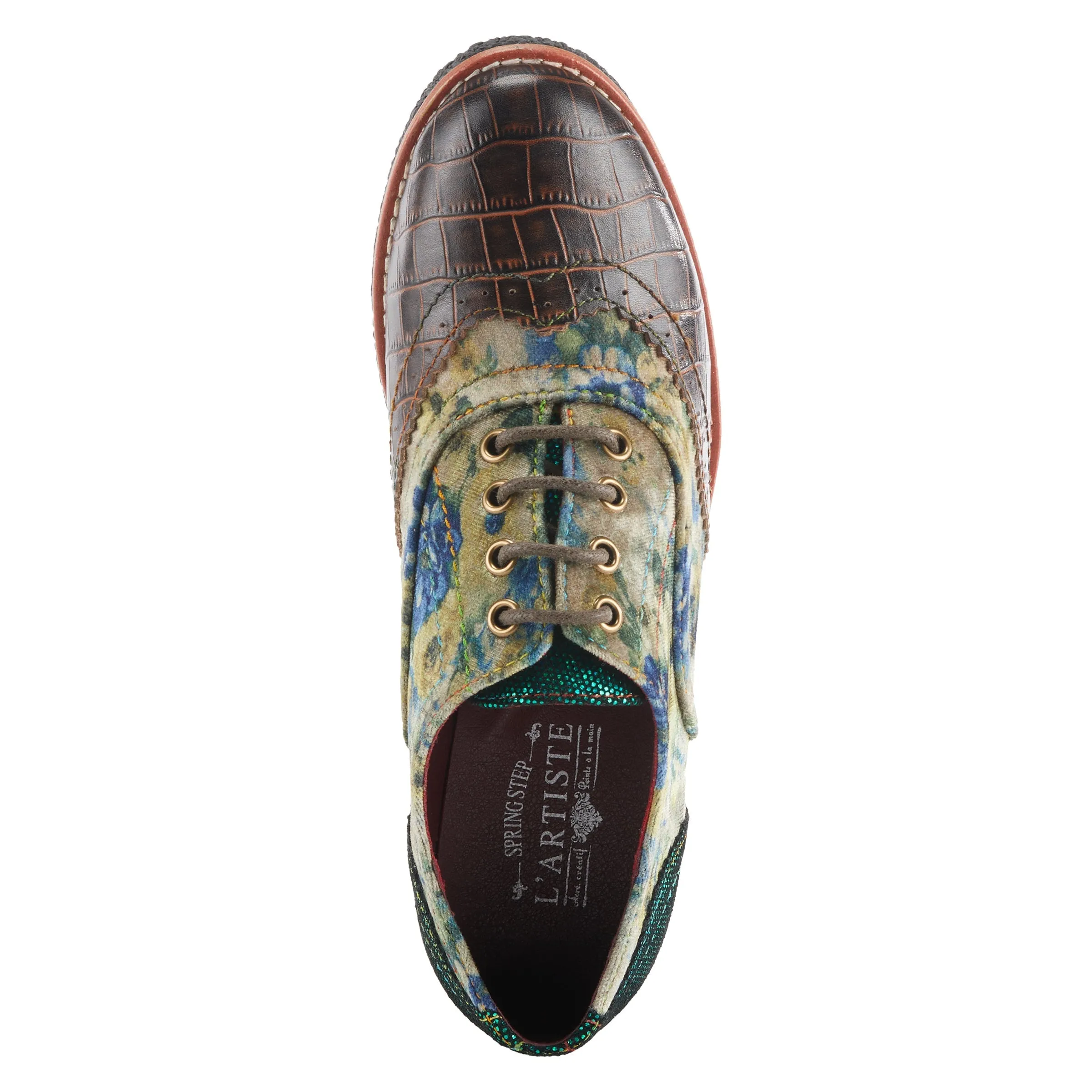 Spring Step Shoes L'Artiste Muggiasti Viv Women’s Leather Floral Velvet Shoes