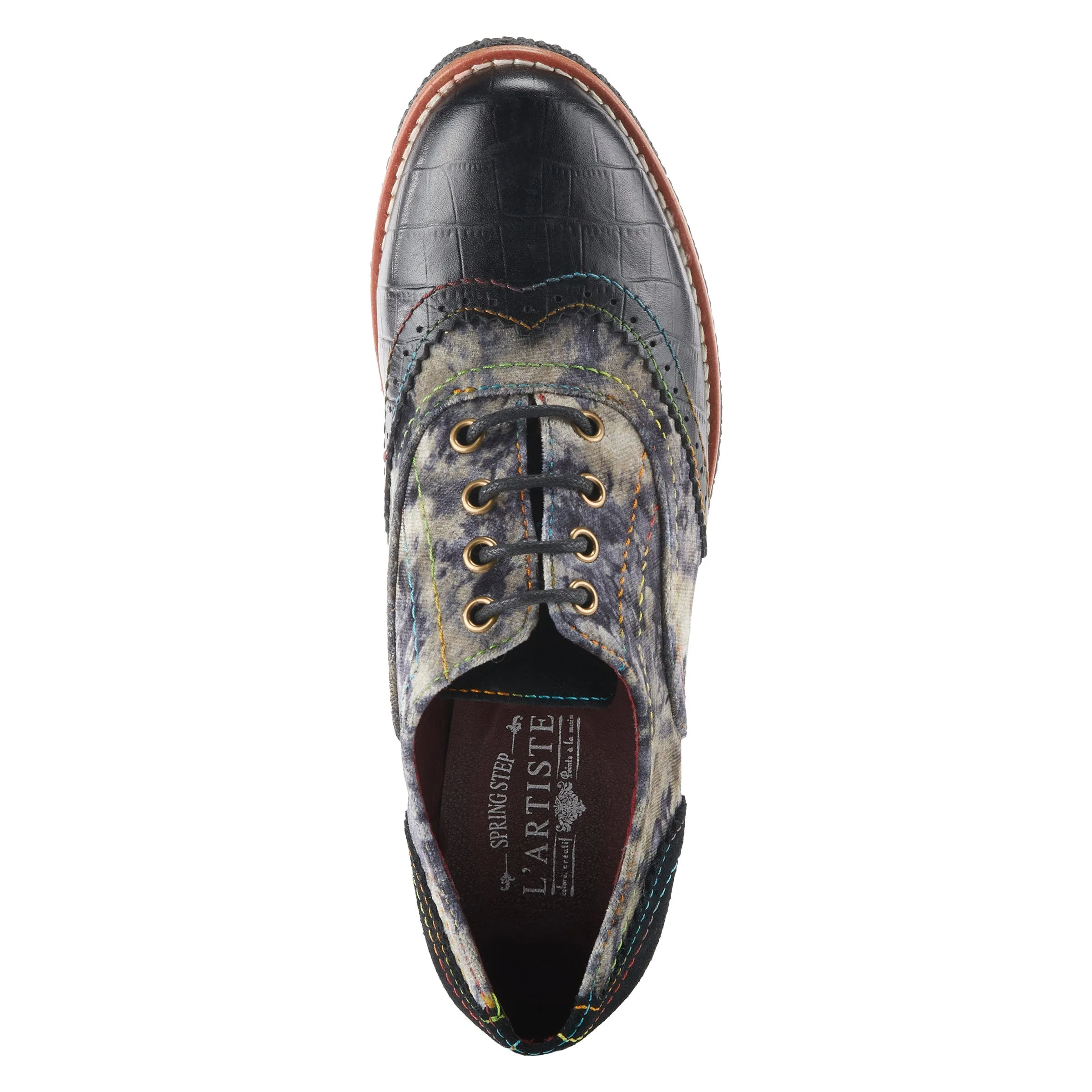 Spring Step Shoes L'Artiste Muggiasti Viv Women’s Leather Floral Velvet Shoes