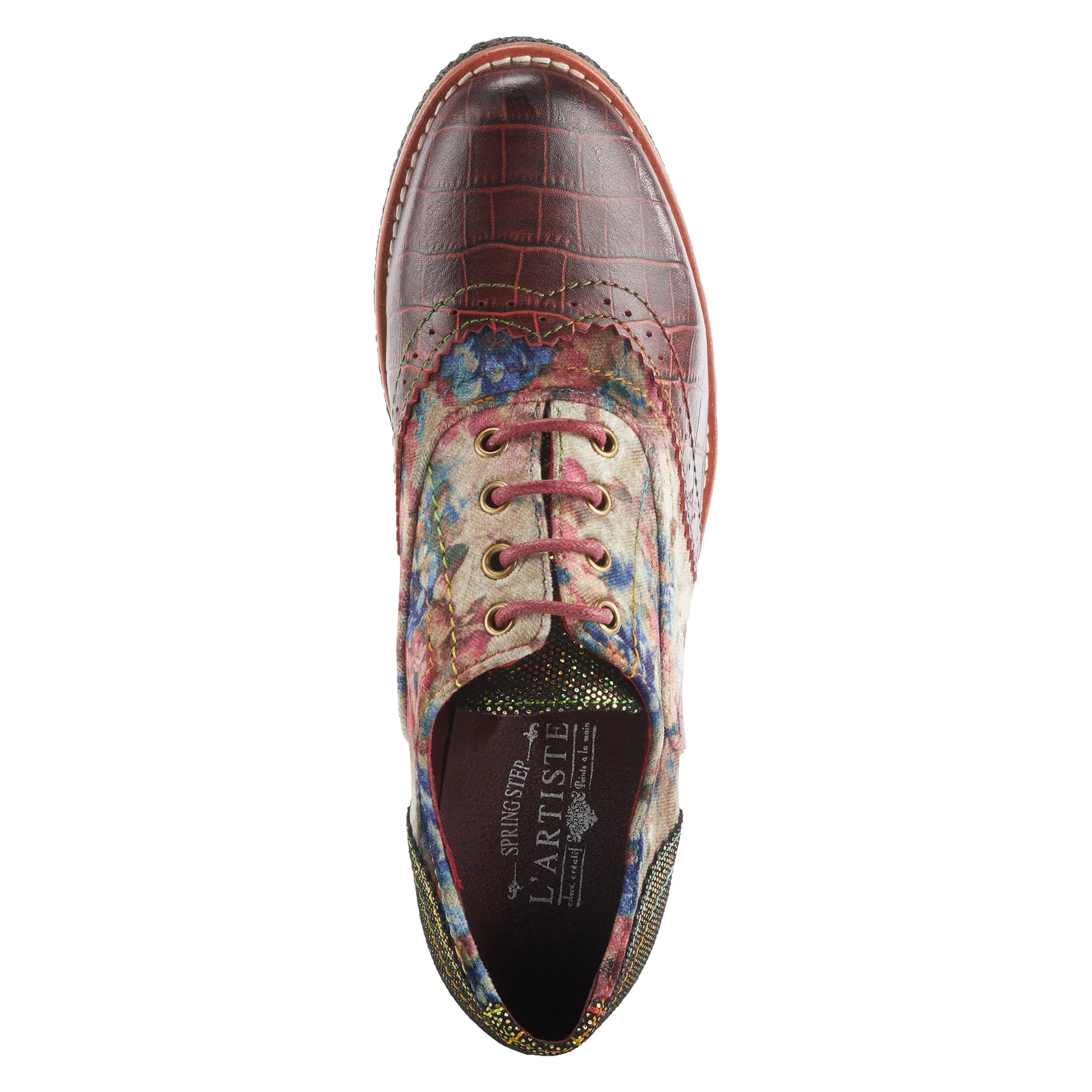 Spring Step Shoes L'Artiste Muggiasti Viv Women’s Leather Floral Velvet Shoes