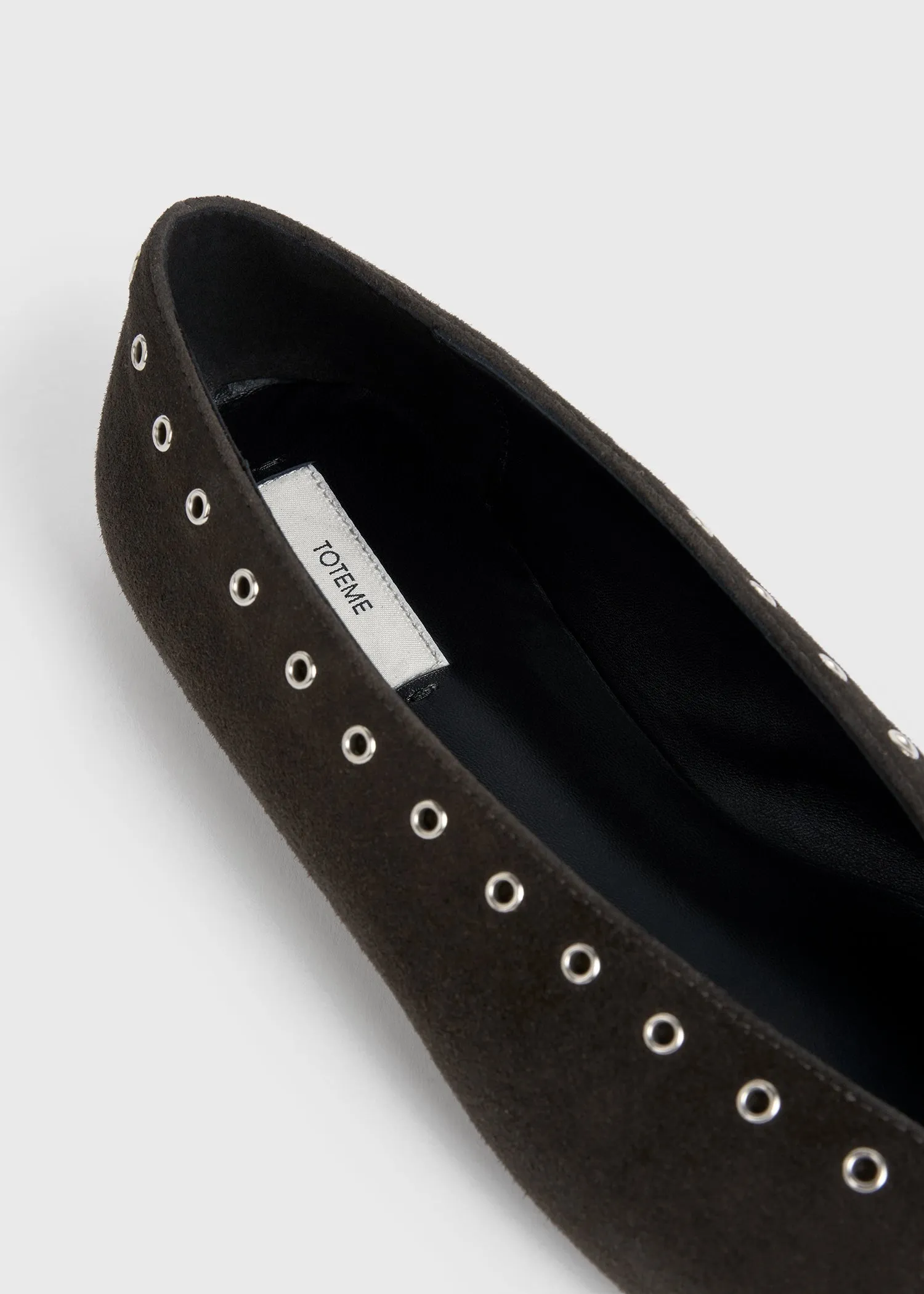 Suede lace-up ballerinas pepper