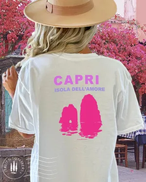 T-shirt CAPRI ISOLA dell AMORE, Italy-inspired relaxed fit shirt, Italy lovers, Capri shirt, island of Love
