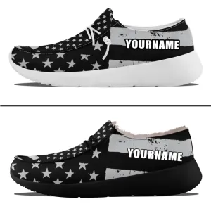 Unique Gift,Personalized Patriotic Canvas Slip-On Sneakers, Custom USA Flag Design Loafer Shoes, Buy One Get One Gift,ZH-240202305-6bb